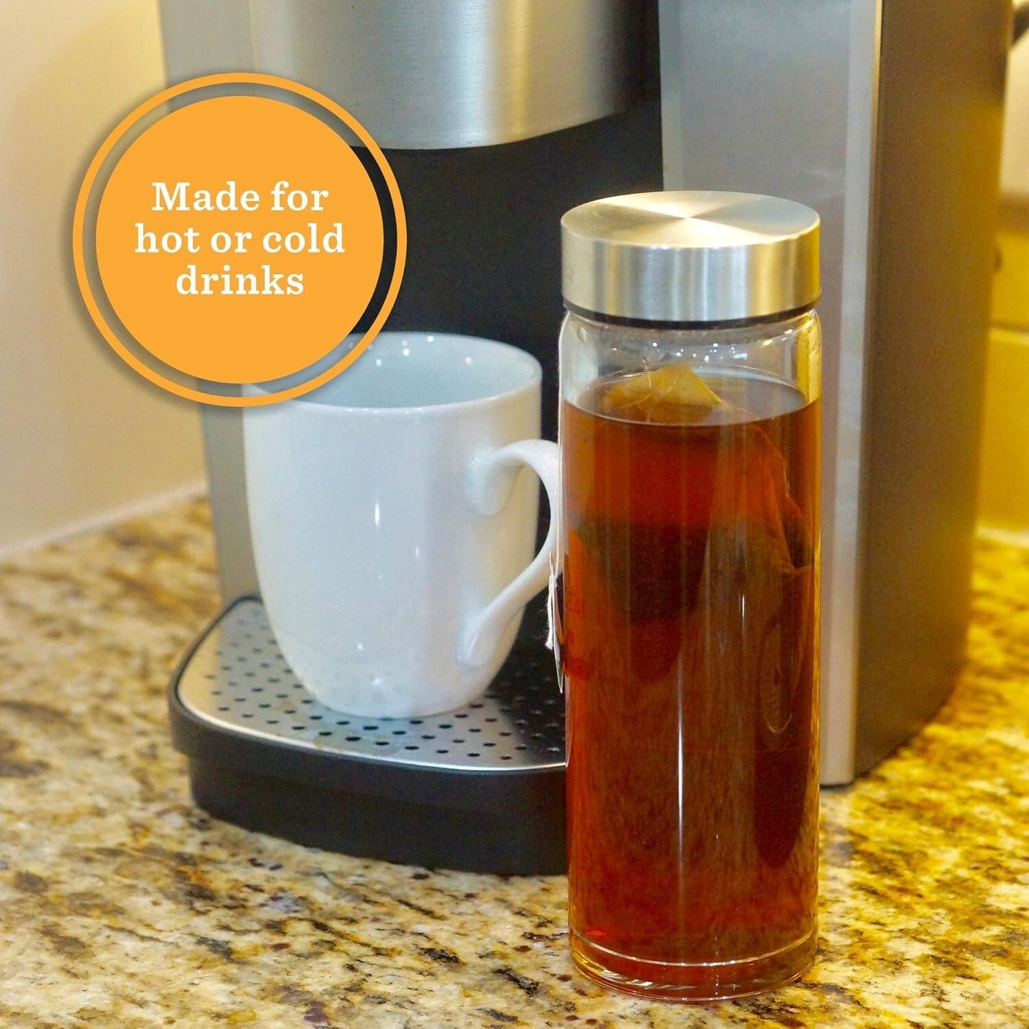 Reusable 16oz Wide Mouth Glass Bottles with Airtight Lids - 4 Pack for Juicing