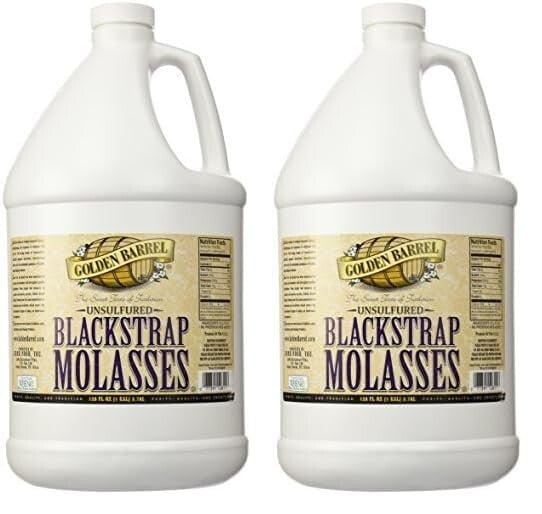 Bulk Unsulfured Blackstrap Molasses - 128 Fl Oz Jug Pack of 2 for Health Baking
