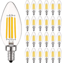 Load image into Gallery viewer, Stunning 24 Pack Vintage LED Candelabra Bulbs - Dimmable 5000K, 10,000 Hour Life
