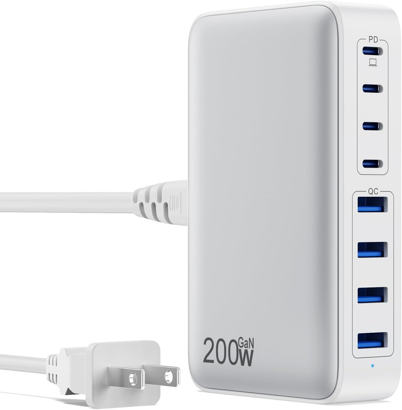 Fast 200W USB C Charging Station with 8 Ports - Ideal for Multiple Devices