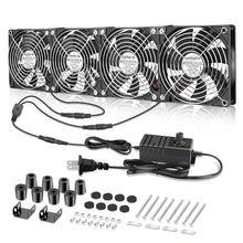Load image into Gallery viewer, High Airflow 4X 120mm Cooling Fans for DIY Projects – Adjustable Speed 110V-240V