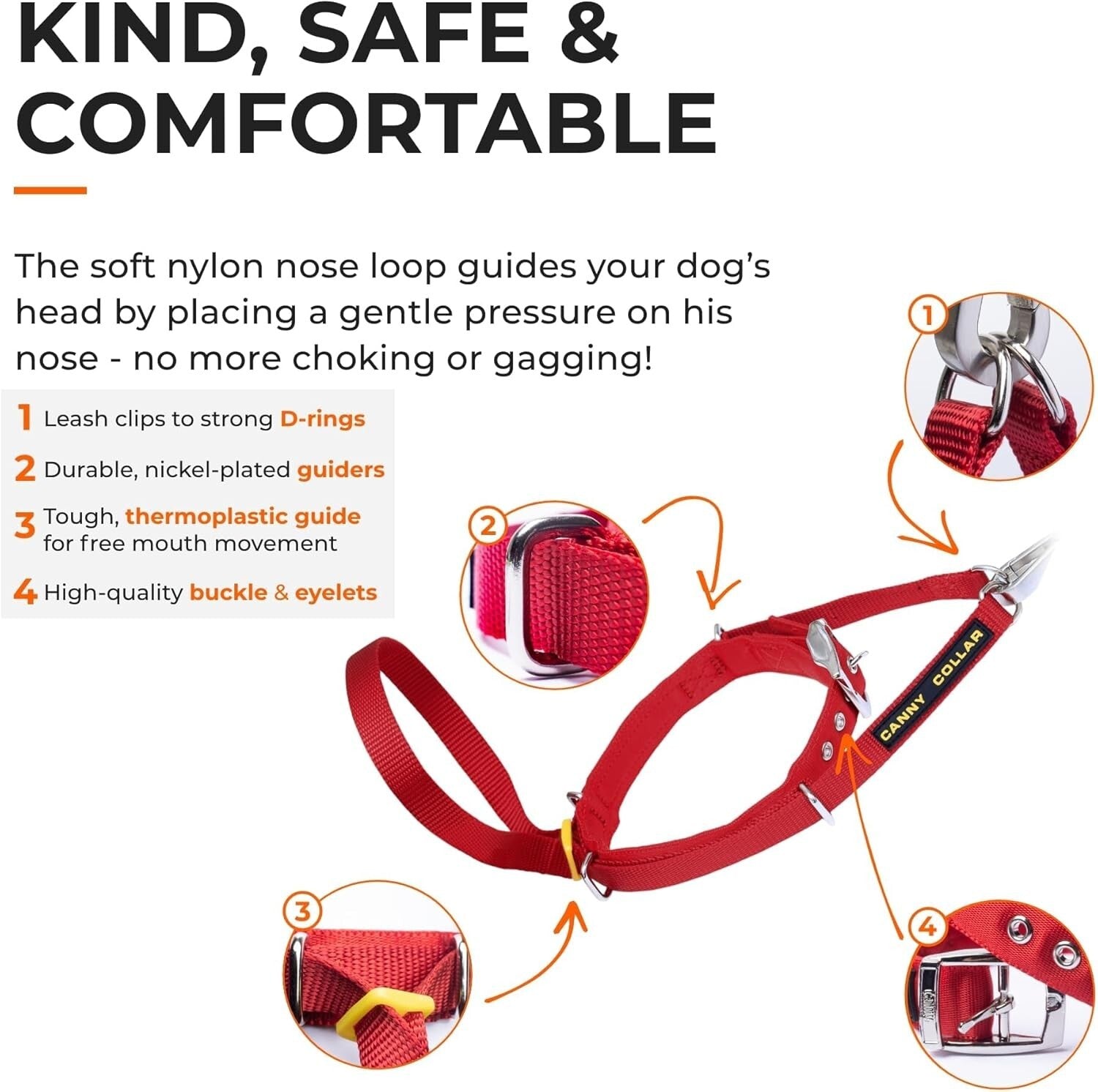 No-Pull Dog Collar for Stress-Free Walking - Gentle Head Collar in Blue, Size 2