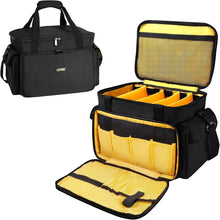 Load image into Gallery viewer, Padded DJ Equipment Bag with Trolley Strap &amp; Bright Interior for Easy Access