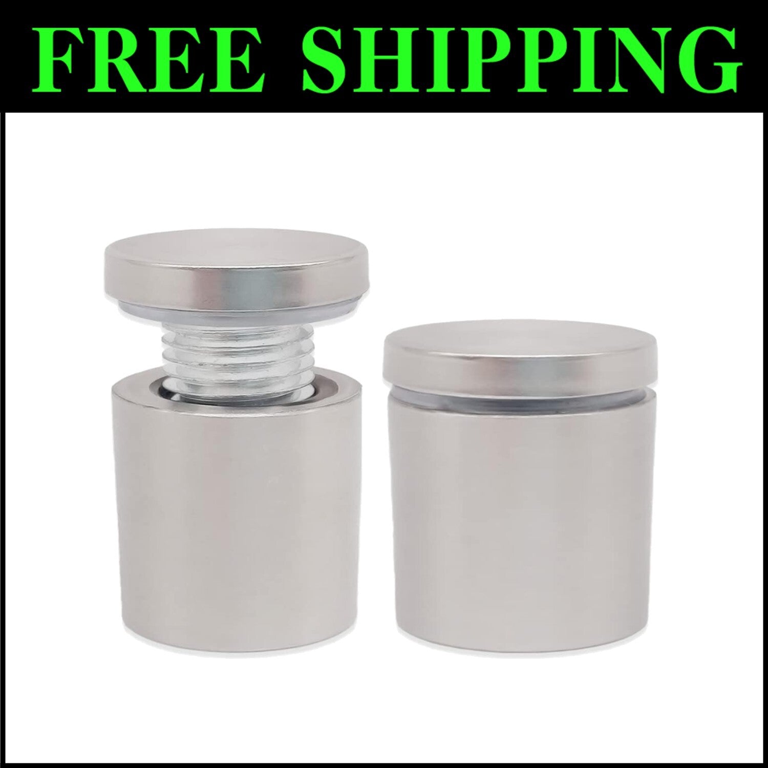 50 Stainless Steel Standoffs - 1 X 1 Inch Mounts for Glass Panels and Signs