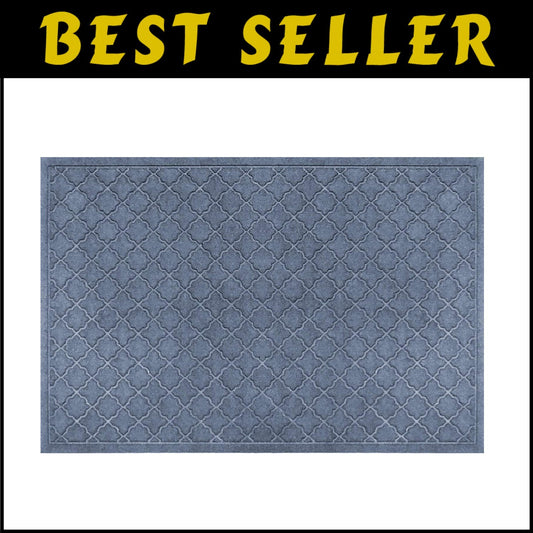 Durable 4' x 6' Indoor/Outdoor Mat - Water-Trapping, Non-Slip Bluestone Design