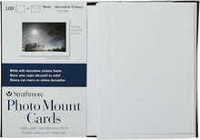 Load image into Gallery viewer, 100 Pack White Photo Mount Cards with Embossed Border - Custom Greeting Cards
