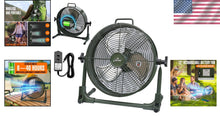 Load image into Gallery viewer, Portable Camping Floor Fan - Rechargeable 12-Inch Metal Blade High Velocity Fan