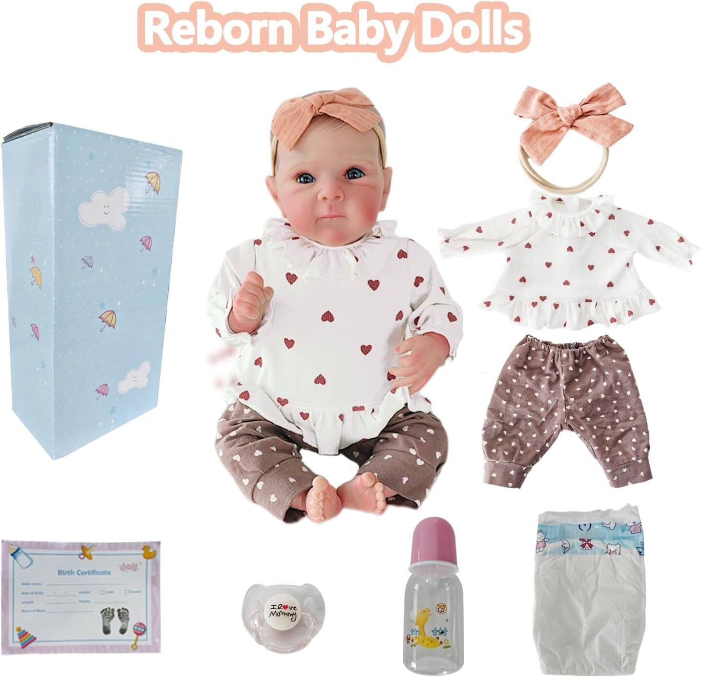 18-Inch Lifelike Reborn Baby Doll in Gift Box - Soft and Realistic for Kids 3+