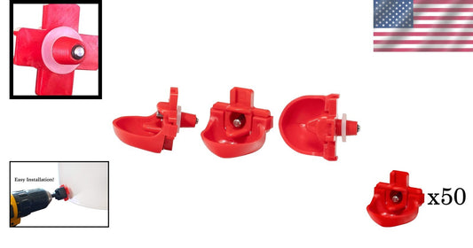 50-Pc DIY Horizontal Poultry Waterer Kit with Dribble Dishes & Installation Tool