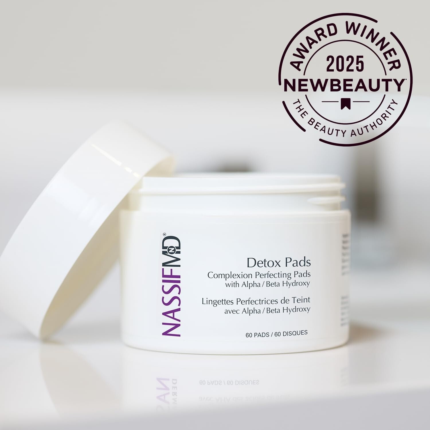 Detoxifying AHA Skin Pads with Witch Hazel & Salicylic Acid - 60 Pads, Adult Use