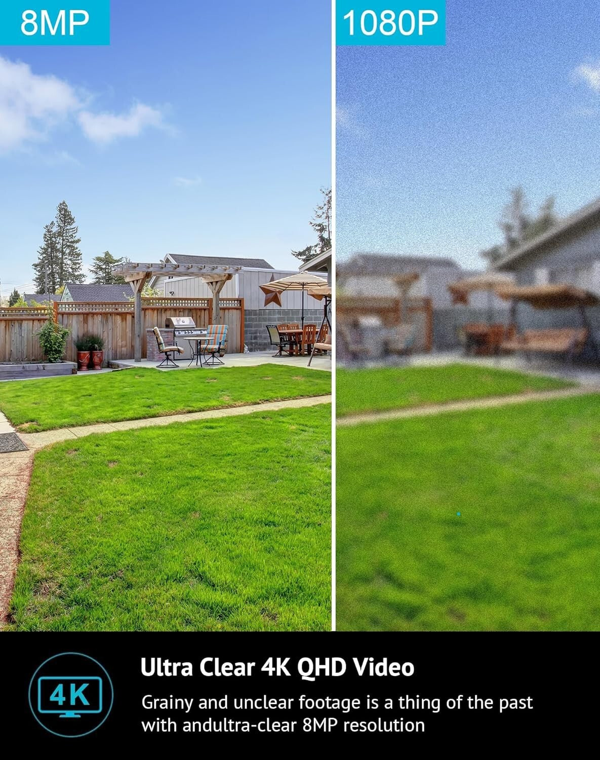 All-Weather IP65 Surveillance Camera with Night Vision & Motion Alerts, Wi-Fi