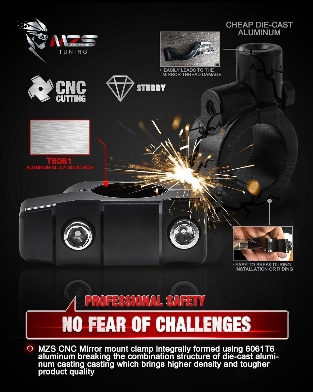 High-Definition Adjustable 10mm/8mm Motorcycle Mirrors for Enhanced Visibility