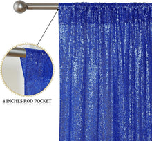 Load image into Gallery viewer, Elegant 4-Piece Navy Sequin Photography Backdrop - 2FT x 8FT Perfect for Parties
