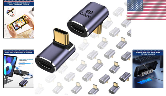 90 Degree USB C Right Angle Adapter - 20 Pack for 40Gbps Fast Data Transfer
