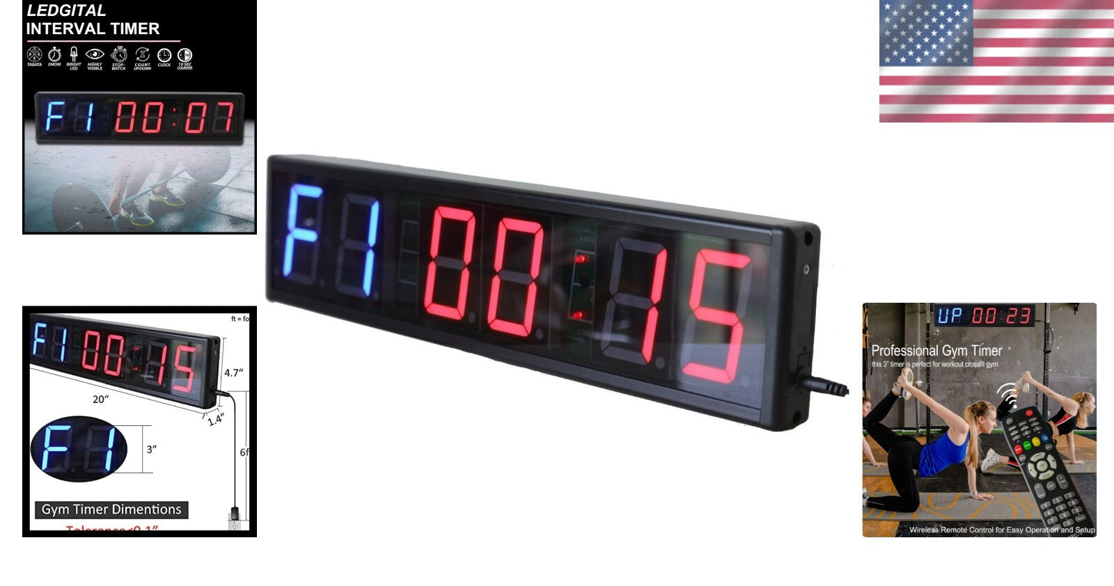 Customizable 20x4.7in Interval Timer with Remote - Perfect for All Trainings