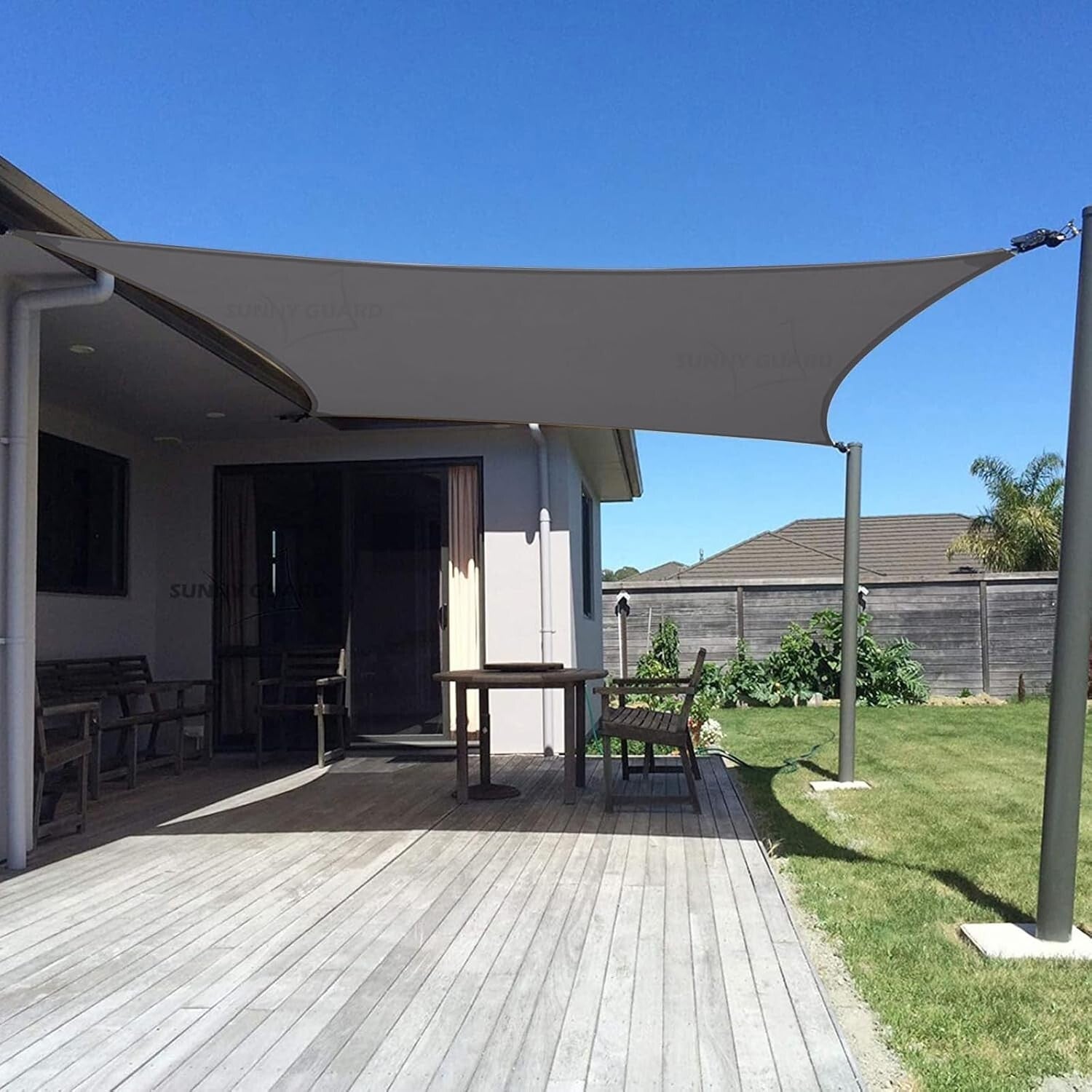10' X 20' Charcoal Sun Shade Sail - High Density UV Protection for Patio & Deck
