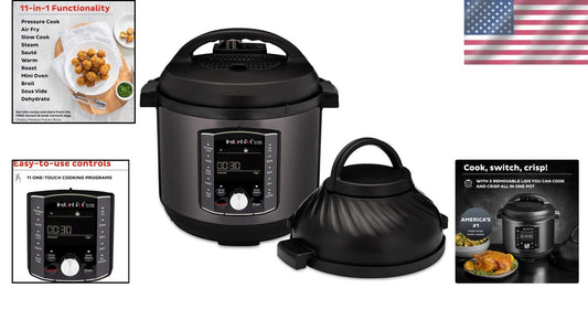 All-in-One 8 Quart Air Fryer & Pressure Cooker Combo - Pro Crisp Technology