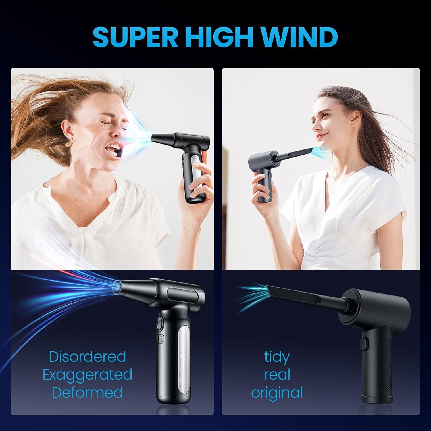 Portable Keyboard Cleaning Duster - 300G Wind Pressure and Ergonomic Design