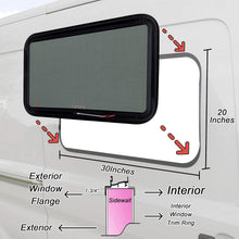 Load image into Gallery viewer, DOT Certified RV Emergency Exit Window 30"x20" with Tempered Glass &amp; Trim Kit