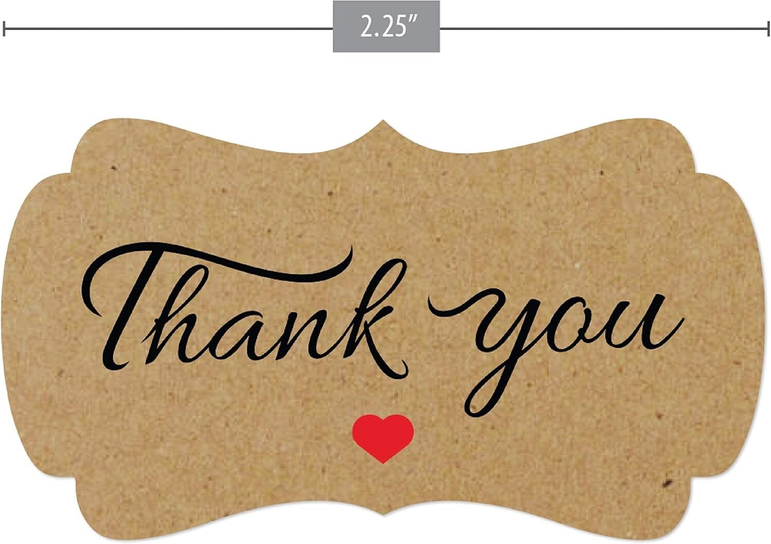 2.25"x1.25" Eco-Friendly Kraft Thank You Stickers - 5000 Pack for Small Ventures