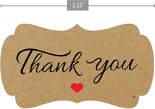 Load image into Gallery viewer, 2.25"x1.25" Eco-Friendly Kraft Thank You Stickers - 5000 Pack for Small Ventures