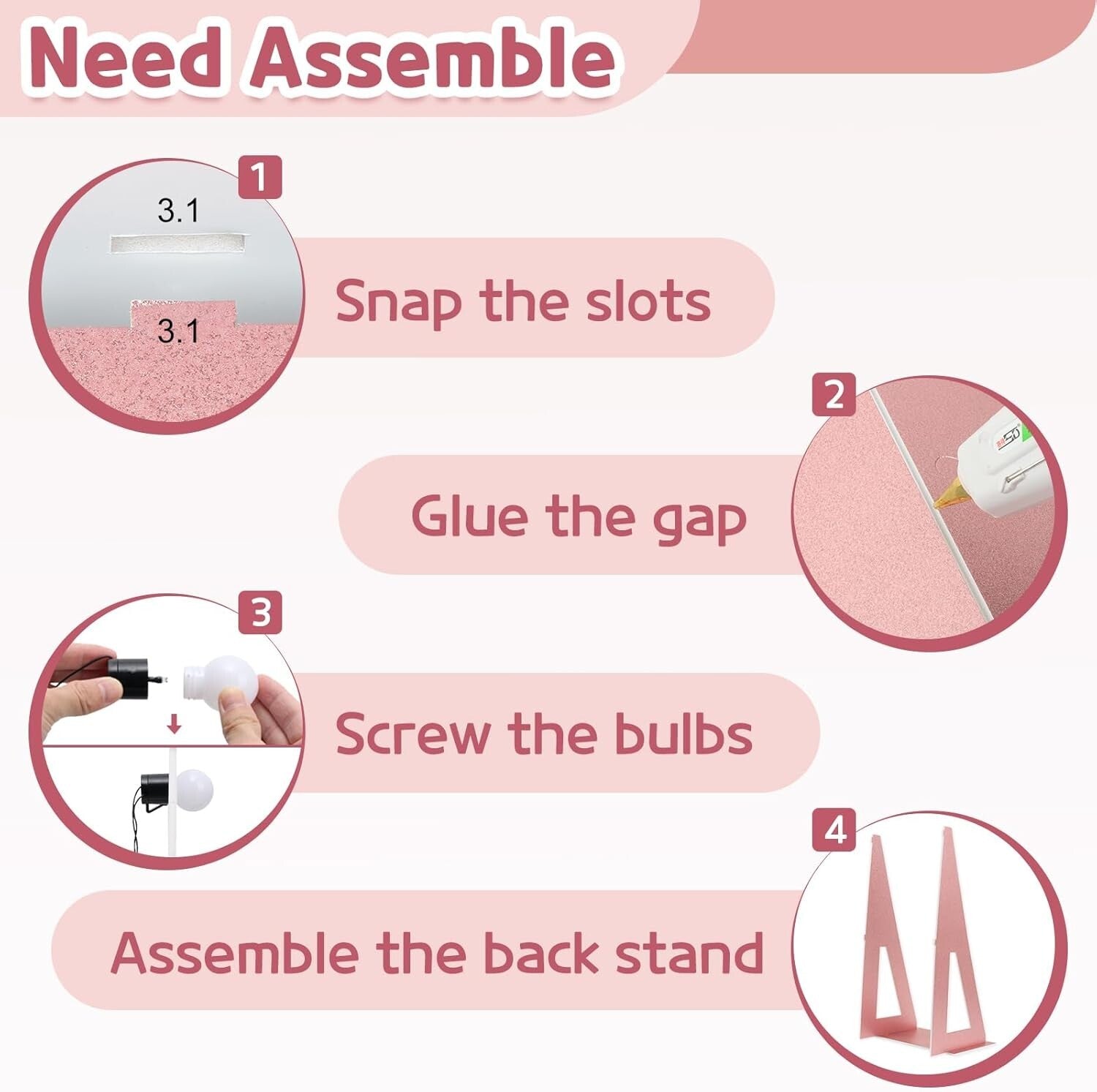 Elegant 4FT Rose Gold LED Number 30 - Perfect for Birthday & Anniversary Decor