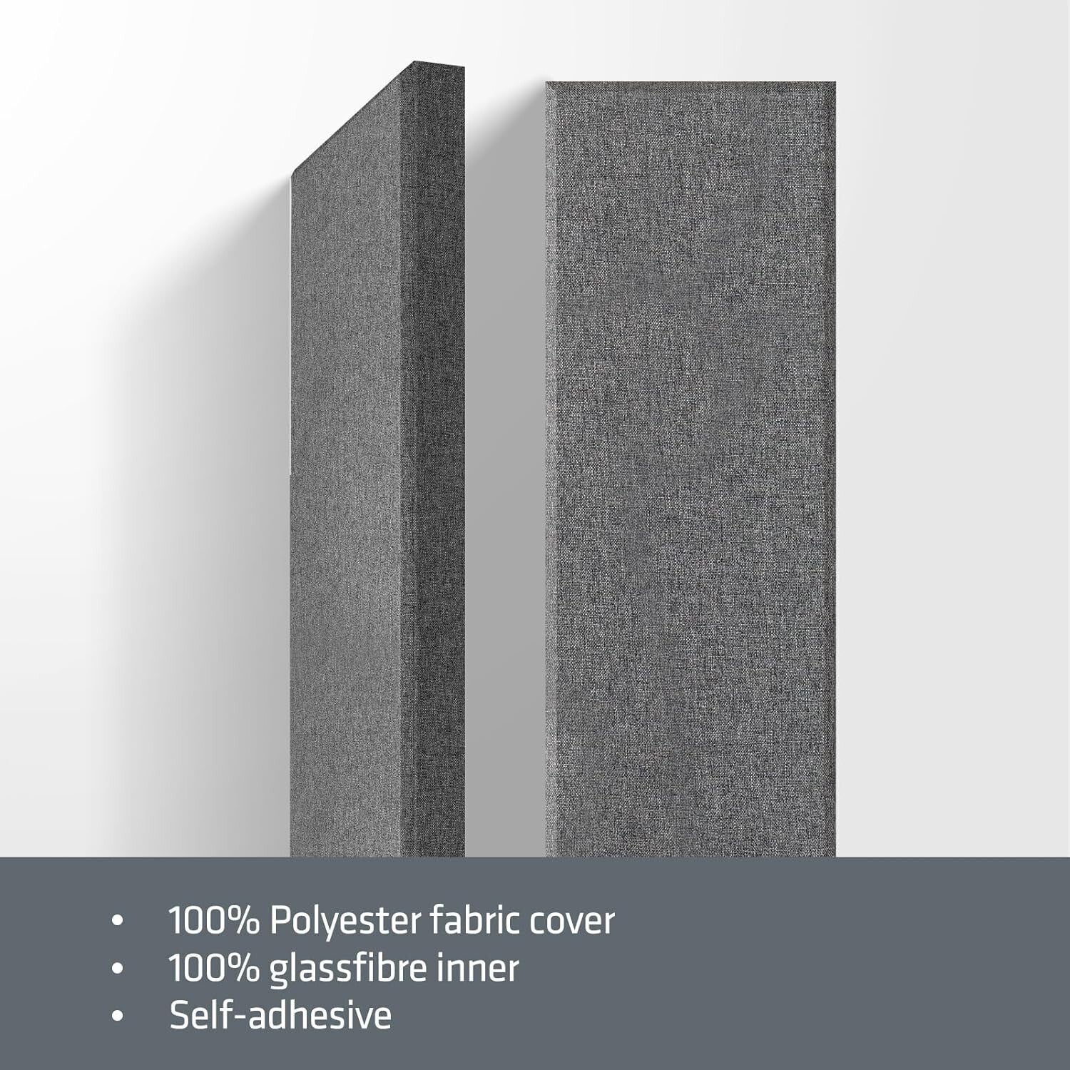 2 PCS Fiberglass Acoustic Panels - 48x12 Sound Absorbing for Studios and Offices