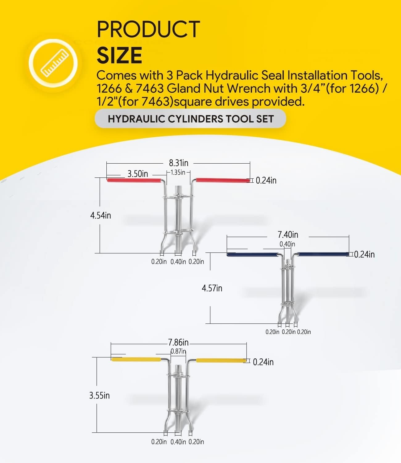 Adjustable Gland Nut Wrench & Seal Installer Kit for Efficient Hydraulic Repairs