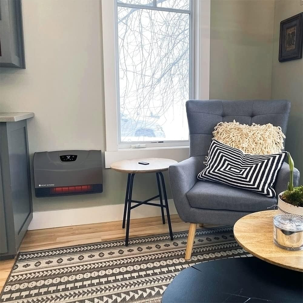 Energy-Efficient Infrared Space Heater, Remote Control, Wall/Floor Mount - 1500W