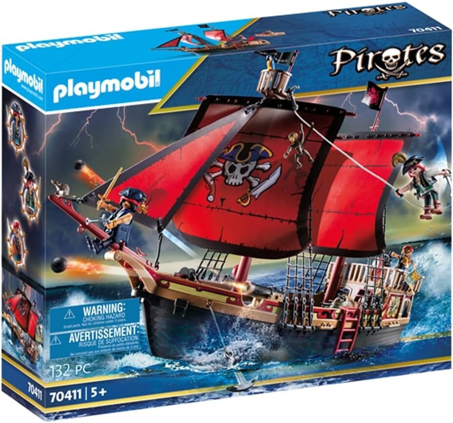 Large Pirate Ship Playset with Cannons and Secret Storage for Fun Adventures