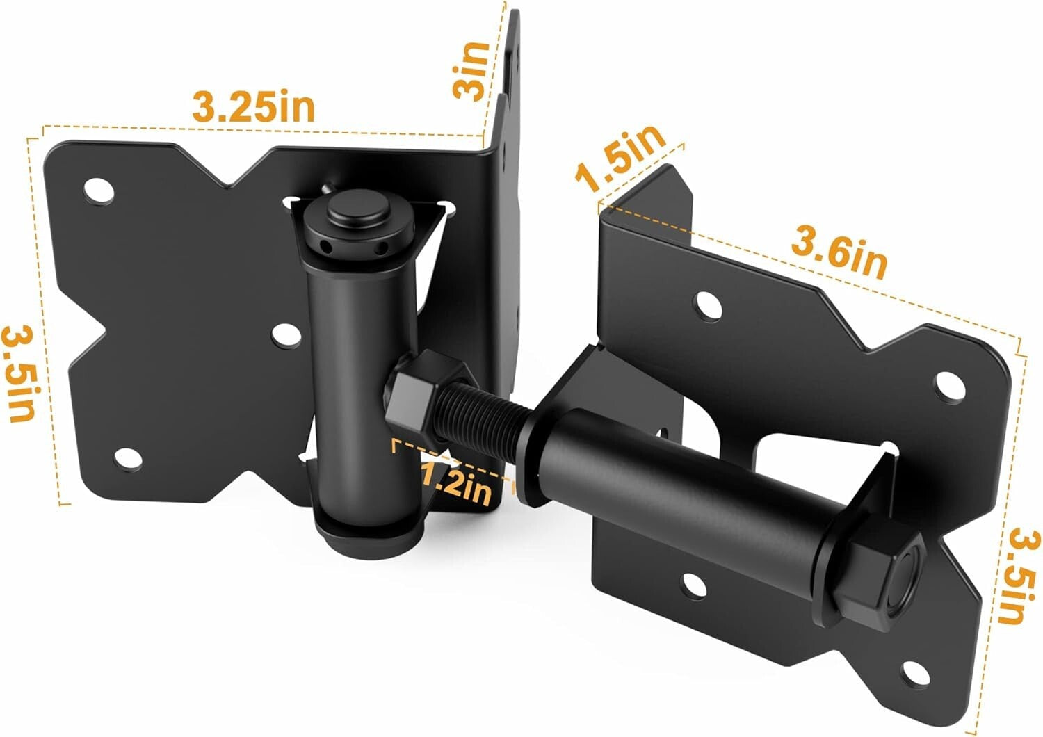 Durable Self-Closing Gate Hardware Kit: Stainless Steel Hinges & Latch Set