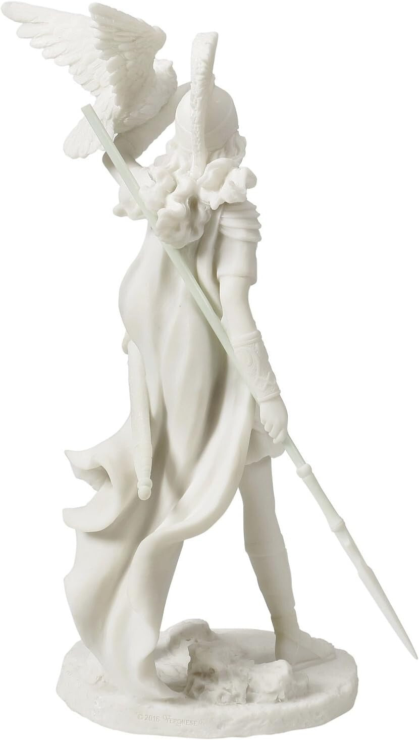 Matte Finish Athena Goddess Sculpture – Collector's Edition with Owl Companion