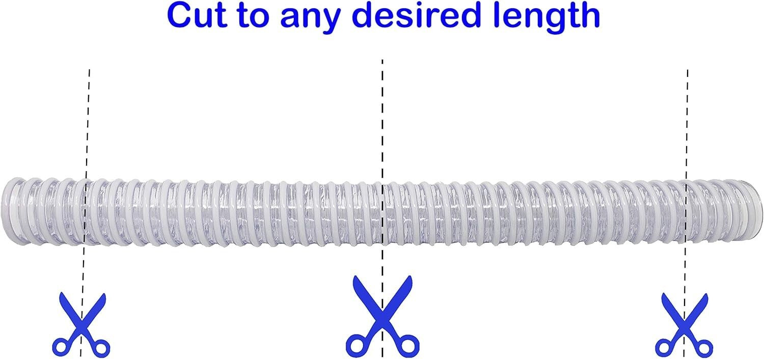 Durable 20 FT Pool Filter Pump Hose - Heavy-Duty Kink-Proof Design Incl. Clamps