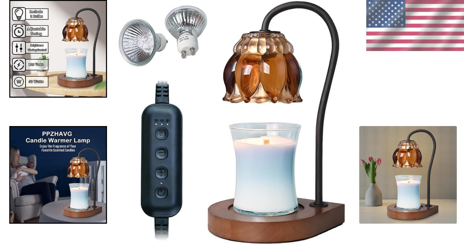 Elegant Candle Lamp with Adjustable Brightness and Timer - Home Decor Essential