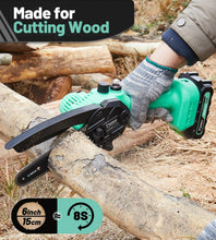 Load image into Gallery viewer, Compact 6-Inch Electric Chainsaw with Dual Batteries - Perfect for Home &amp; Garden