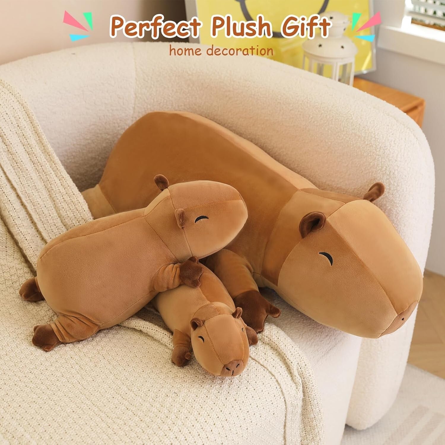Multi-Size Weighted Capybara Stuffed Animal - Ideal for Home Decor & Gifts