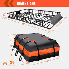 Load image into Gallery viewer, Heavy-Duty Roof Rack Carrier 65” x 39” with Cargo Net &amp; 200 lbs Load Capacity