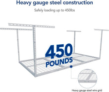 Load image into Gallery viewer, Effortless Installation &amp; Durable Overhead Garage Storage Rack - 3x6 Ft, 450 lbs