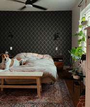 Load image into Gallery viewer, Gold and Black Peel and Stick Wallpaper - Modern Geometric Design 17.7"x393.7"