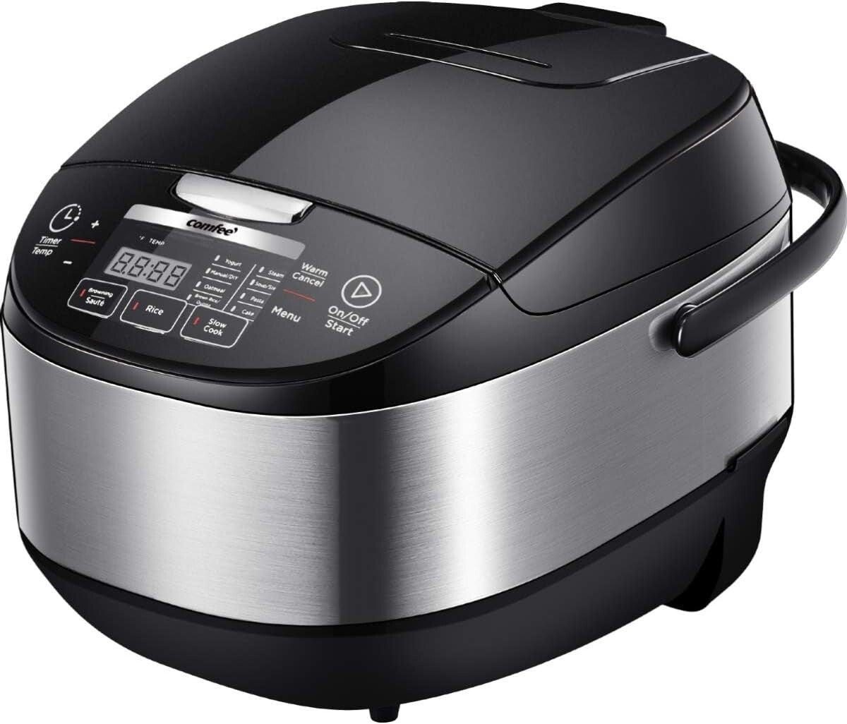 Programmable Japanese Rice Cooker - 10 Cups Uncooked, Keep Warm & Delay Timer