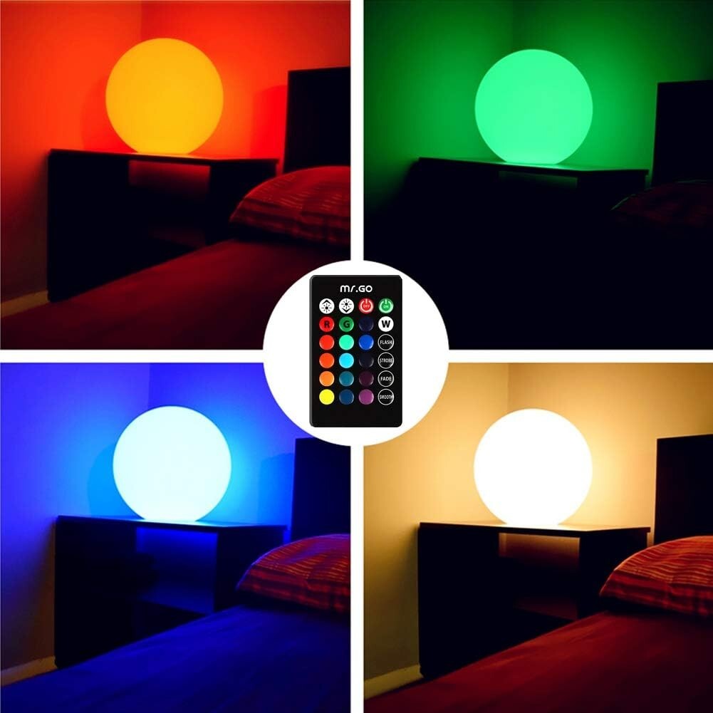 Outdoor Waterproof 20-Inch RGB Glow Ball Light - Remote Control & Dimmable