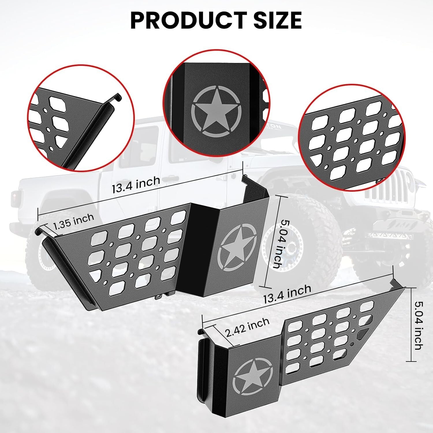 2PCS Metal Rear Door Pocket Organizer - Jeep Wrangler JL JLU & Gladiator JT Fit