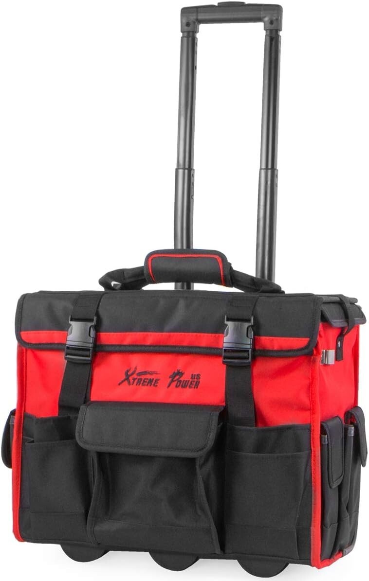 Durable 18" Rolling Tool Bag with 18 Compartments - Perfect for Professionals