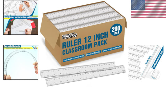 Durable 12 Inch Clear Plastic Rulers - Perfect for Classrooms and Home Learning