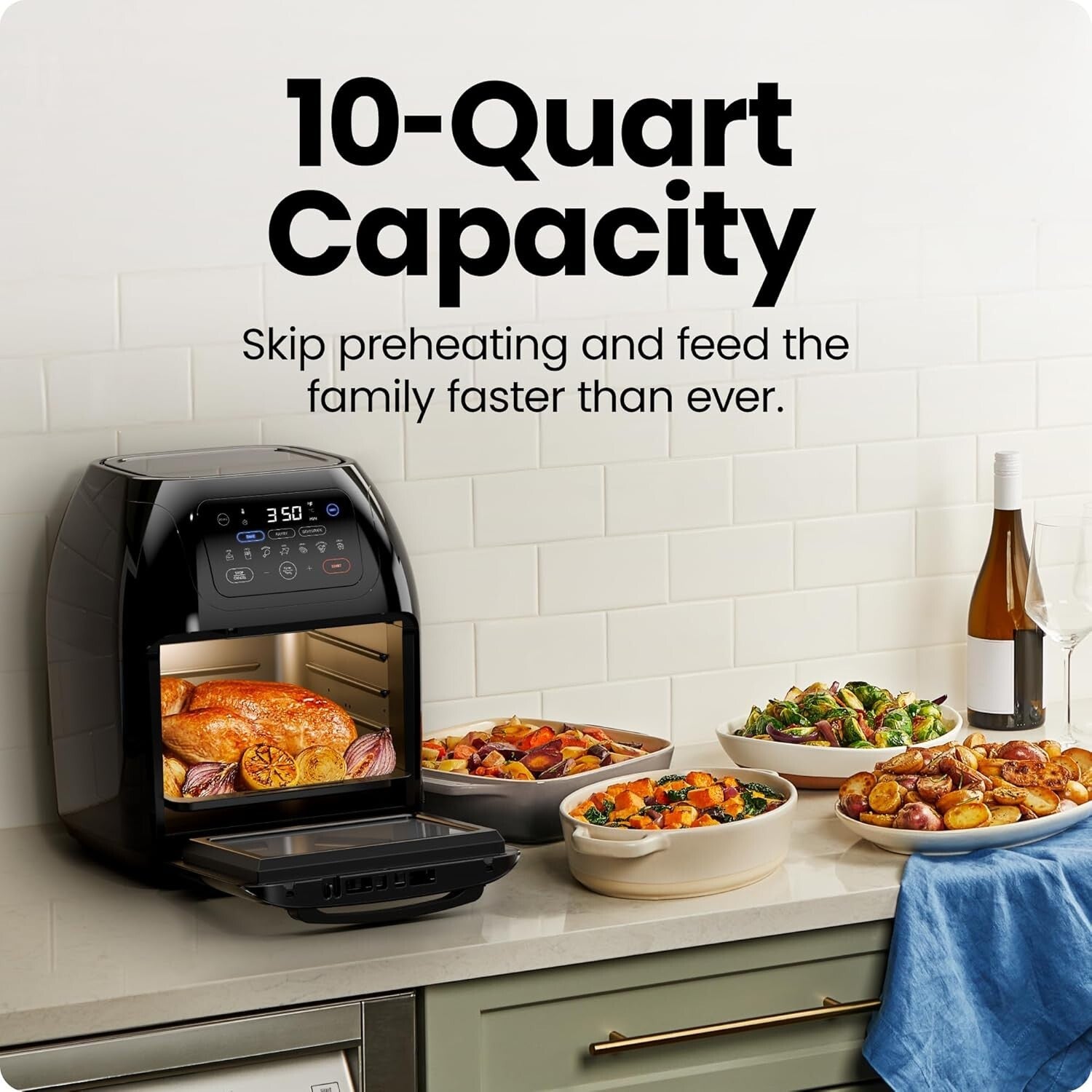 Advanced Touch Control Digital Air Fryer & Dehydrator - Crispy & Healthy Meals