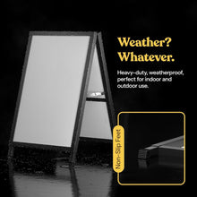 Load image into Gallery viewer, Weatherproof A-Frame Sandwich Board with 2 Corrugated Plastic Posters Included