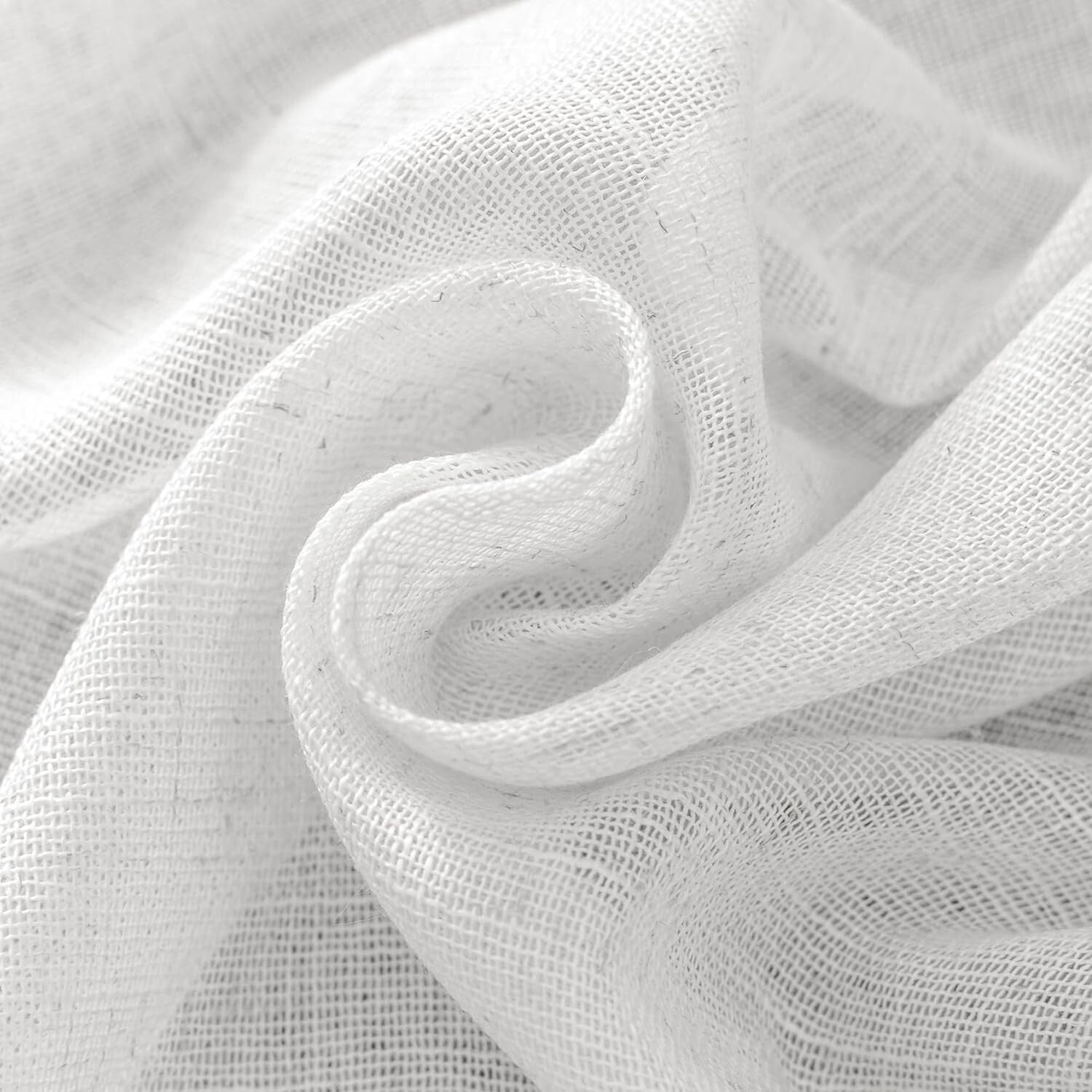 Chic 84"x96" White Linen Sheer Back Tab Curtains - Perfect for Living Room Decor