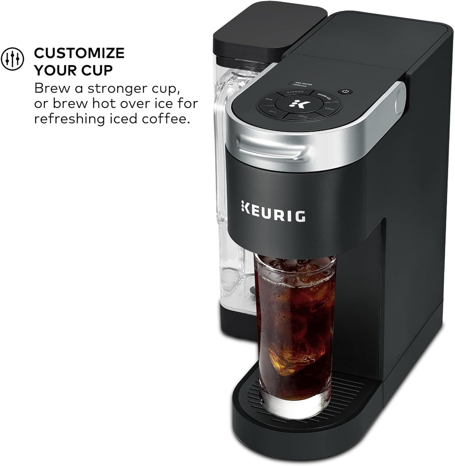 Customizable Iced Coffee Maker: Single Serve K-Cup Brewer with Dual Reservoir