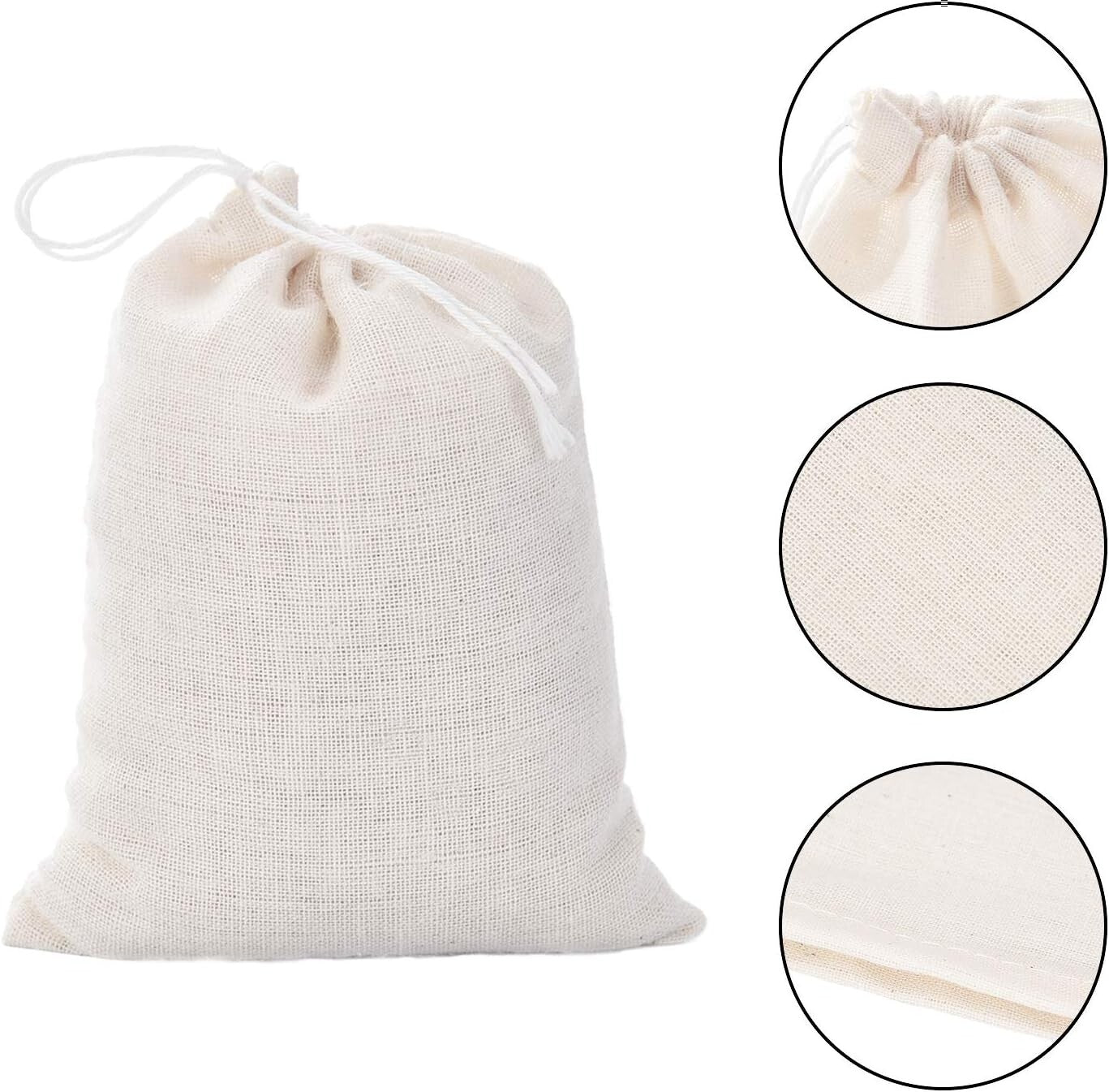 Reusable 3x4 Inch Cotton Drawstring Gift Bags - Pack of 400 for Weddings & More