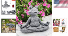 Load image into Gallery viewer, Intricate 12.5" L Meditating Frog Statue - Unique Gift for Zen Garden Lovers